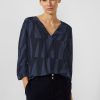 Dames Street One | Street One Print Shirt Deep Blue 320363 21238