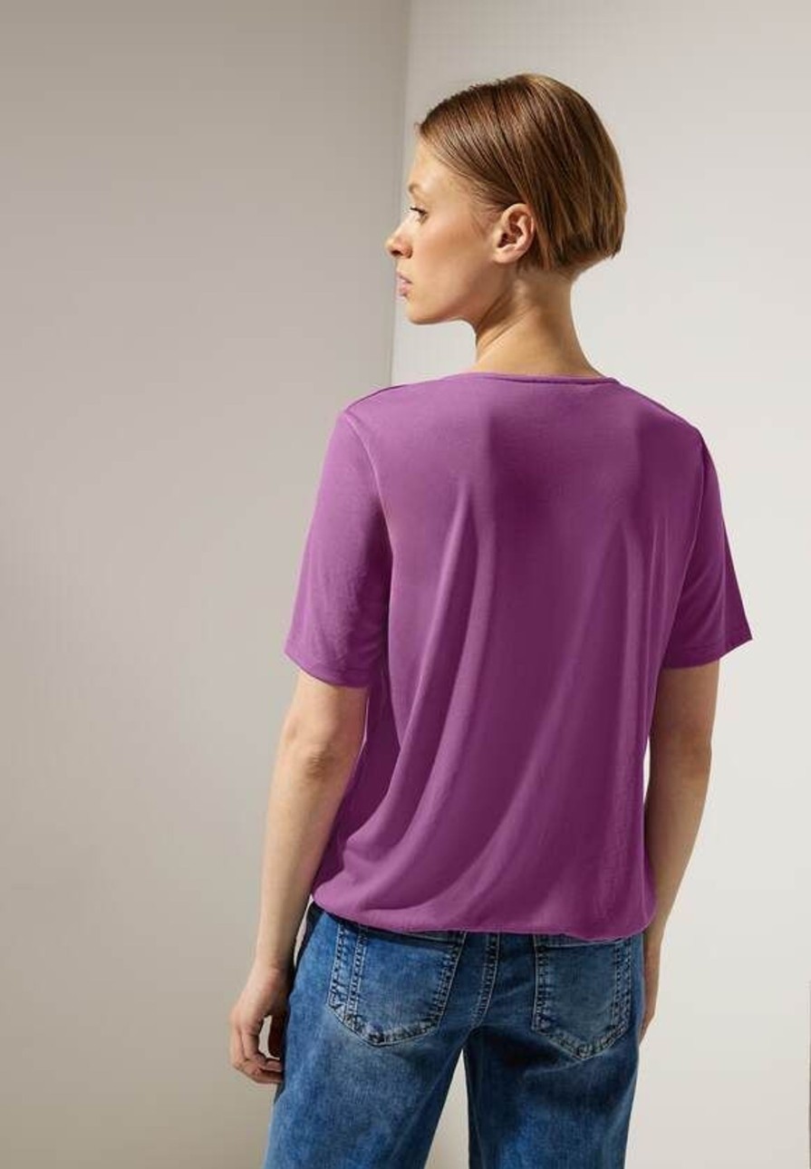 Dames Street One | Street One V-Hals Shirt Meta Lilac 320220 15141