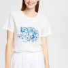Dames Esprit | Esprit Shirt Met Borduursel Wit 053Ee1K338 100