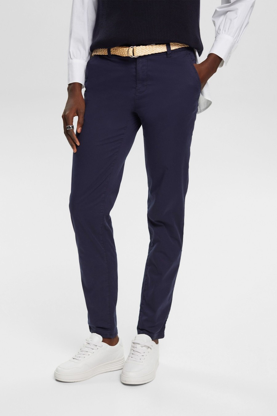 Dames Esprit | Esprit Chino Broek Navy 993Ee1B312 400