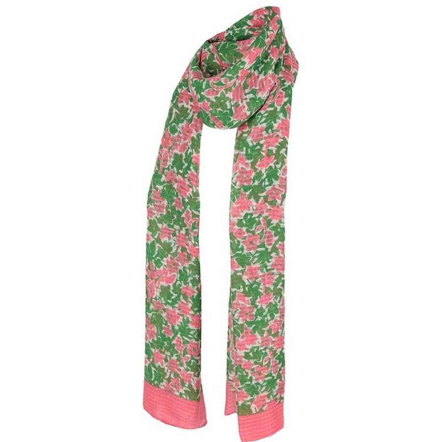 Dames Sarlini | Sarlini Lange Bloemenprint Sjaal Pink 000420-00407