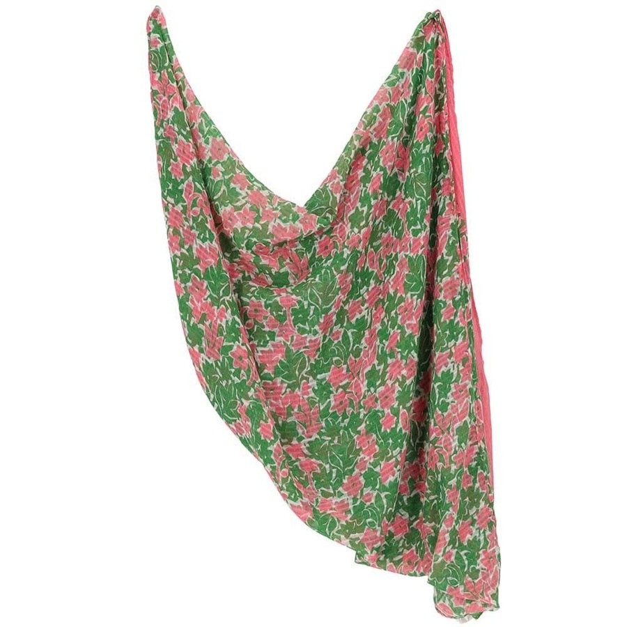 Dames Sarlini | Sarlini Lange Bloemenprint Sjaal Pink 000420-00407