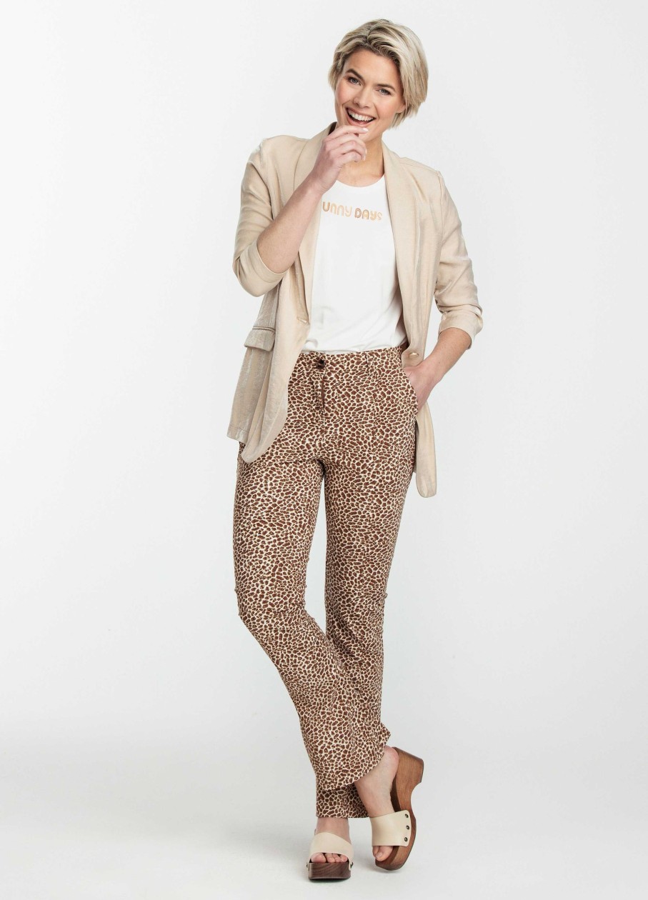 Dames Tramontana | Tramontana Flared Animalprint Broek Q10-04-101