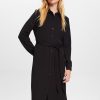 Dames Esprit | Esprit Blouse Jurk Zwart 083Ee1E329 001