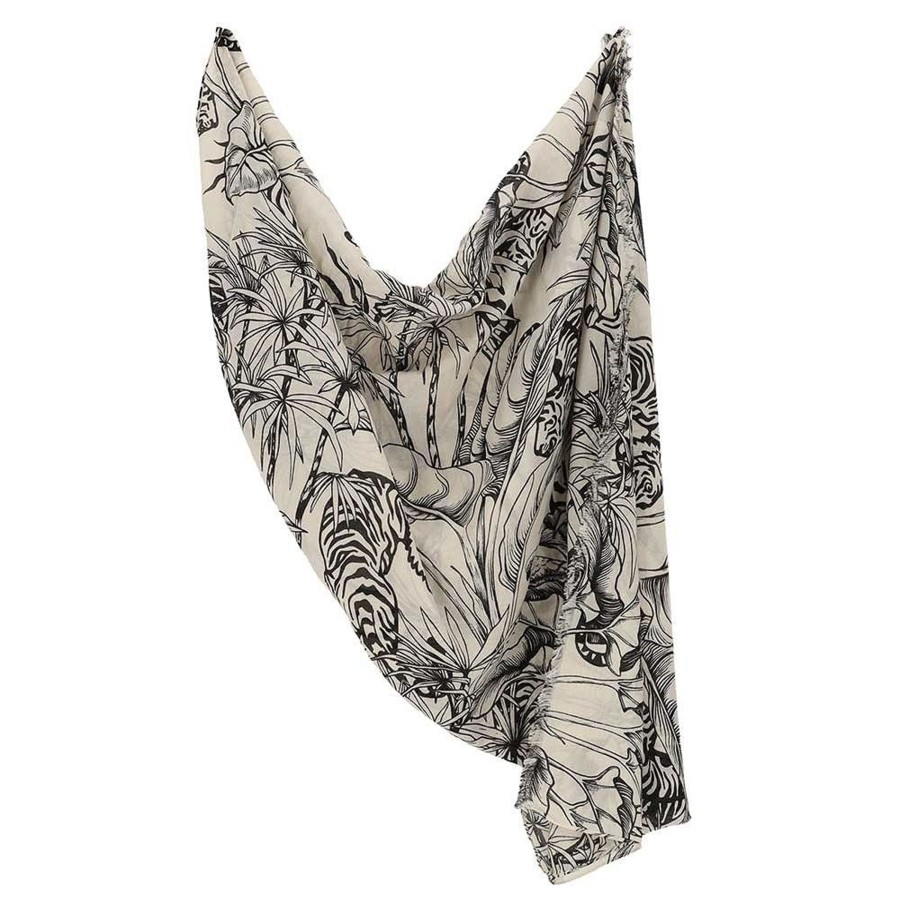 Dames Sarlini | Sarlini Lange Print Sjaal Sand 000420-00397