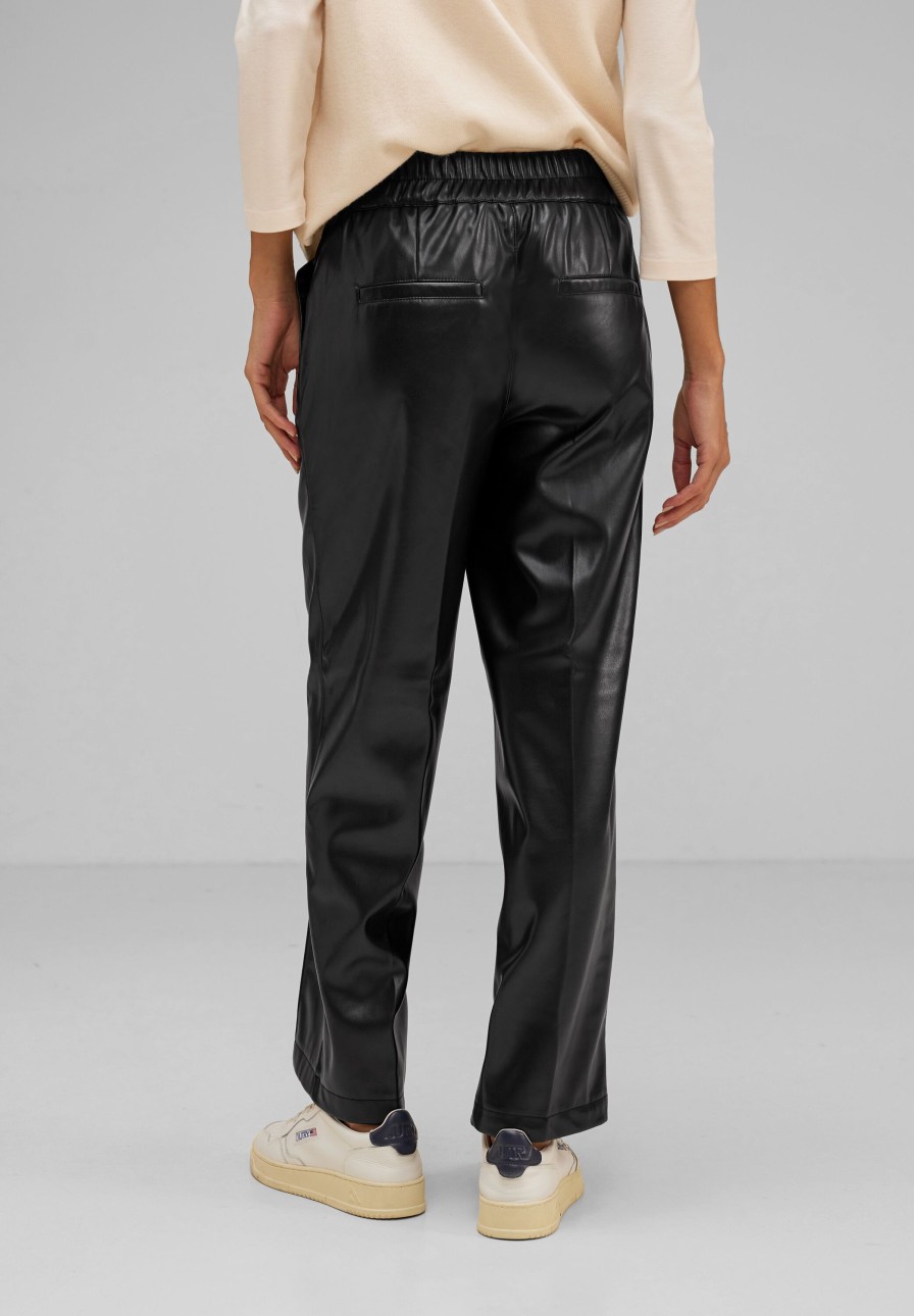 Dames Street One | Street One Vegan Leather Broek Black 376800 10001