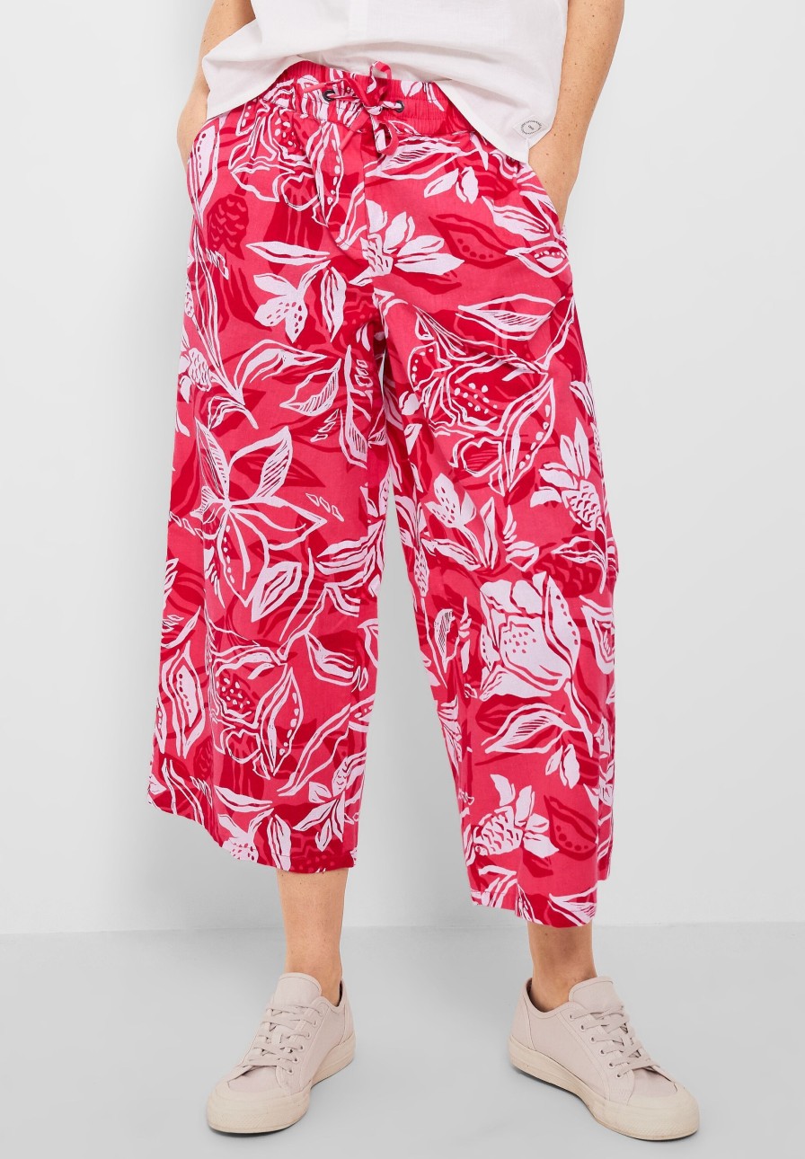 Dames Cecil | Cecil Linnen Print Broek Strawberry 376140 34472