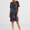 Dames Cecil | Cecil Print Jurk Night Sky Blue 143675 34077