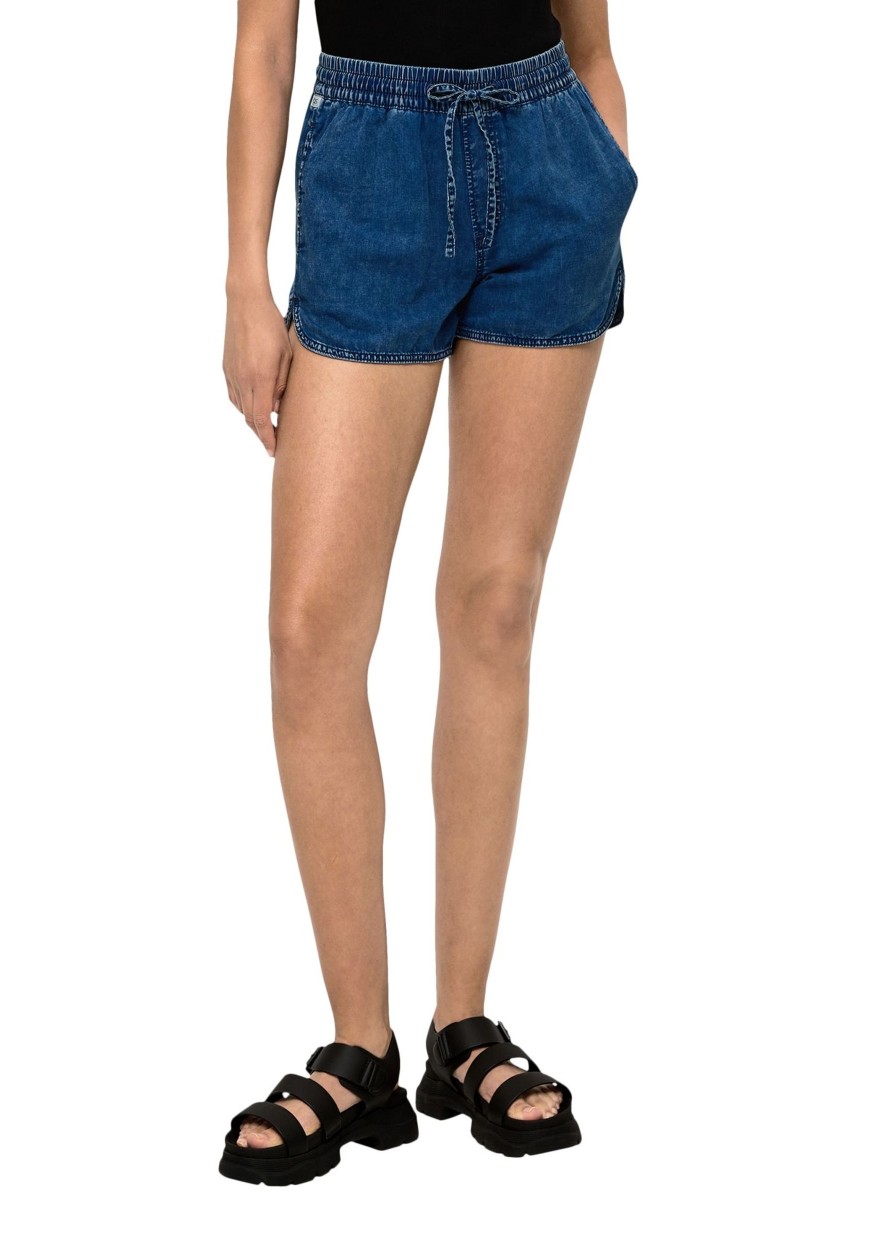 Dames S.Oliver | Qs Dunne Jeans Short Blue 2131116 55Y2