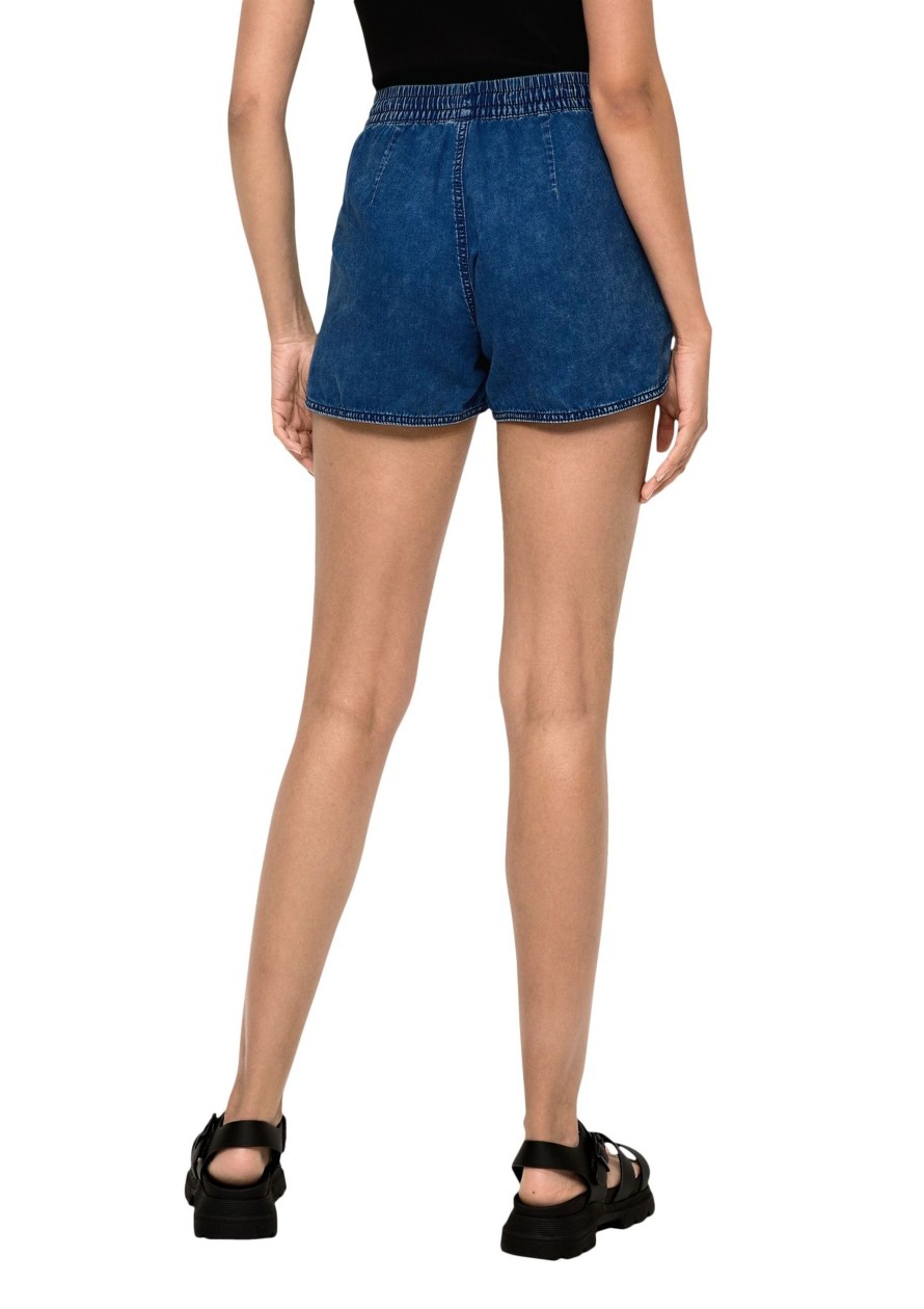 Dames S.Oliver | Qs Dunne Jeans Short Blue 2131116 55Y2