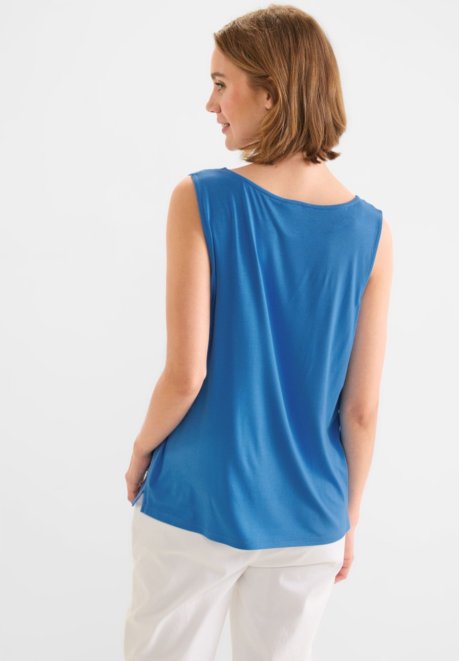 Dames Street One | Street One Blouse Top Blue Bay 320003 14915