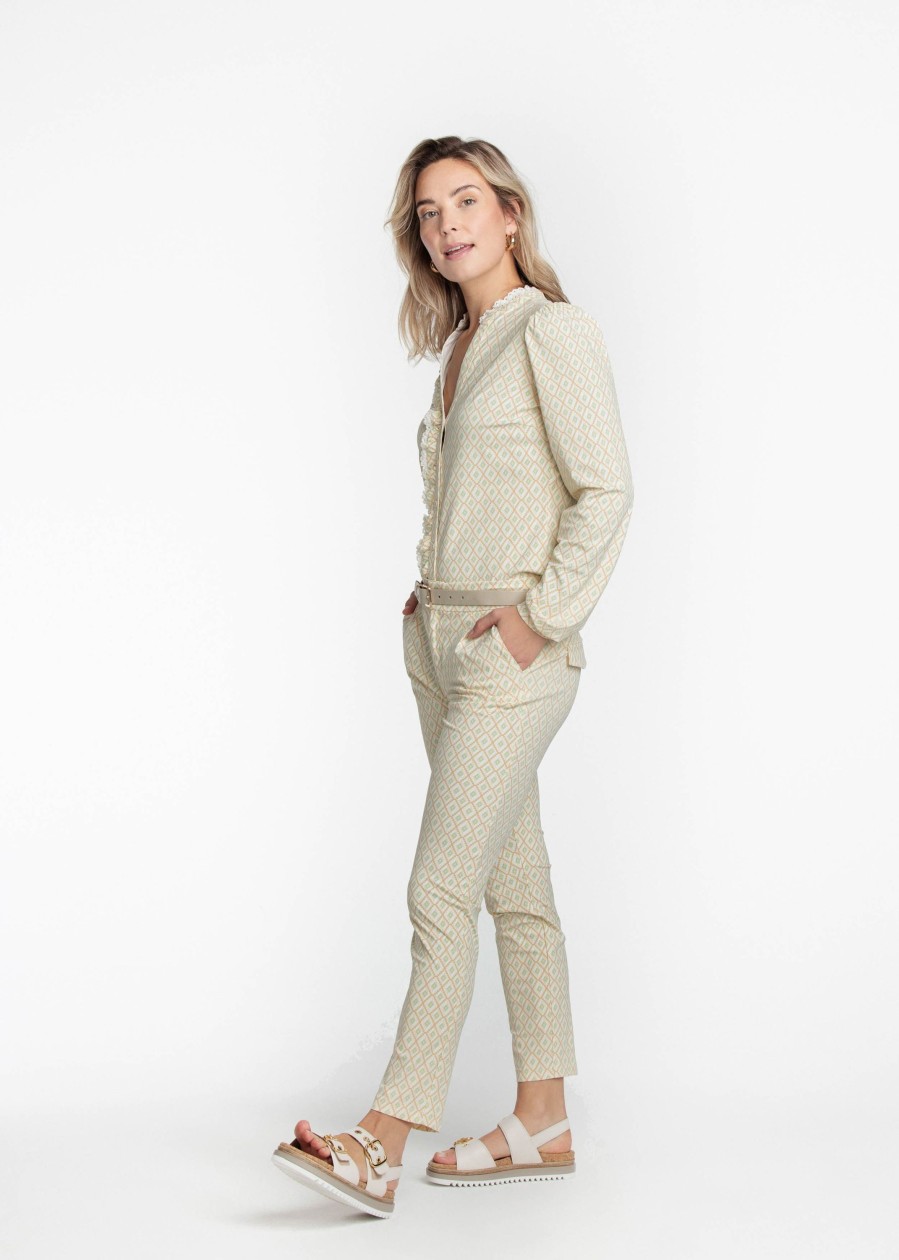 Dames Tramontana | Tramontana Print Broek Neutrals Q13-07-101 9991