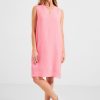 Dames Cecil | Cecil Linnen Jurk Soft Neon Pink 143594 12735