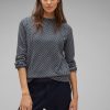 Dames Street One | Street One Jacquard Trui Deep Blue 320579 21238