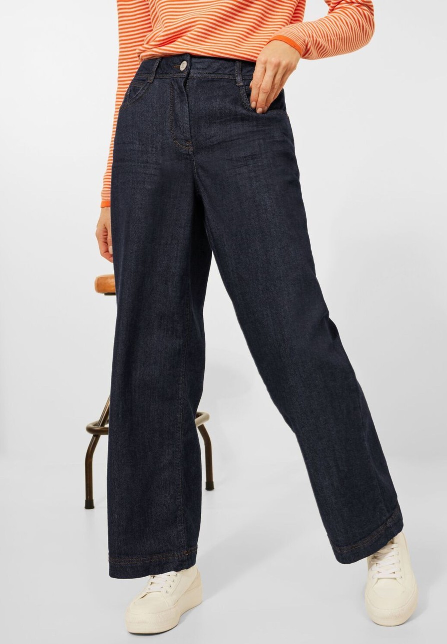 Dames Cecil | Cecil Wide Leg Denim Rinsed Blue 374529 10236