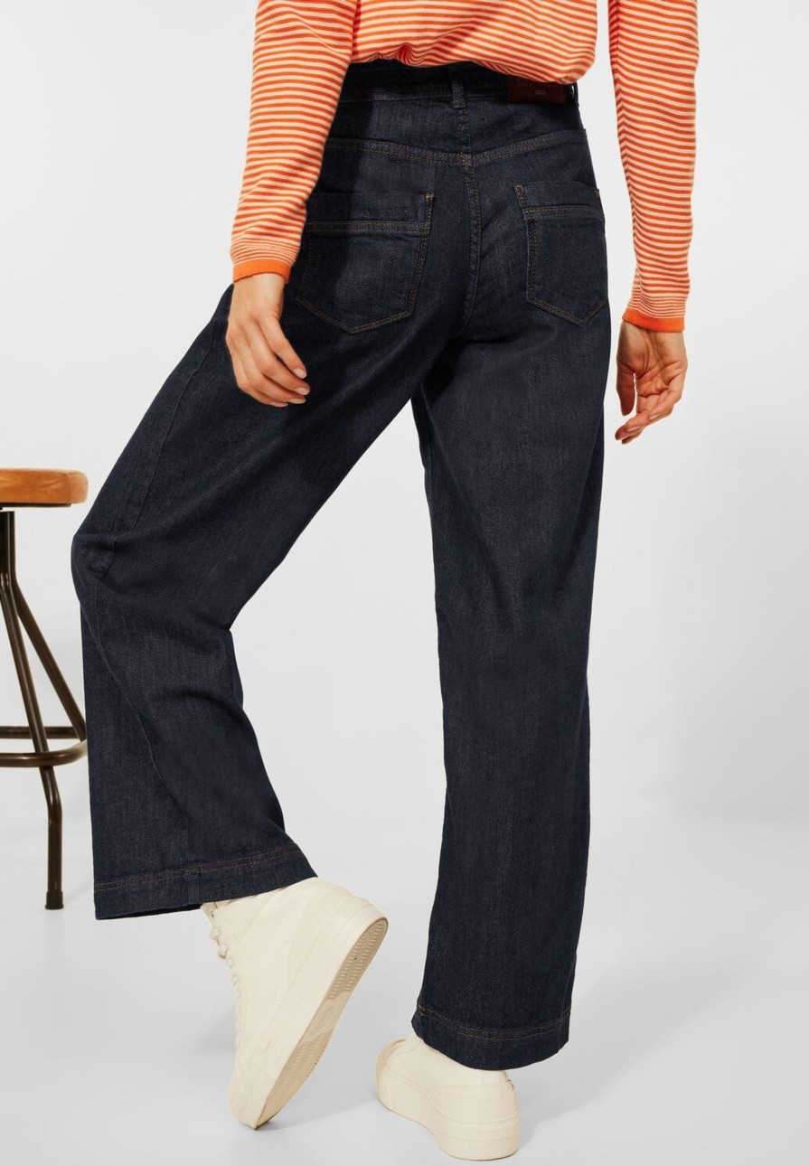 Dames Cecil | Cecil Wide Leg Denim Rinsed Blue 374529 10236