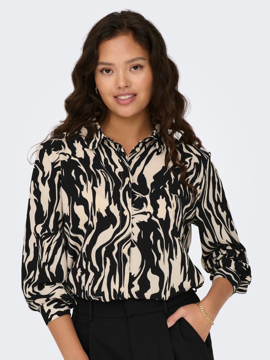 Dames Jacqueline de Yong | Jdy Blouse Cloud Dancer Black Zebra 15242870