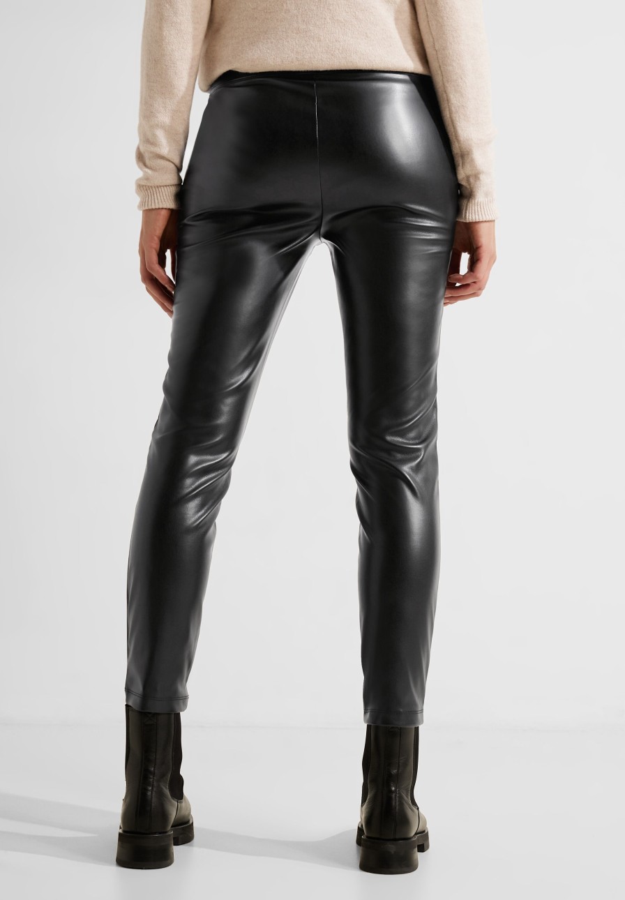 Dames Cecil | Cecil Vegan Leather Legging Black 377018 10001