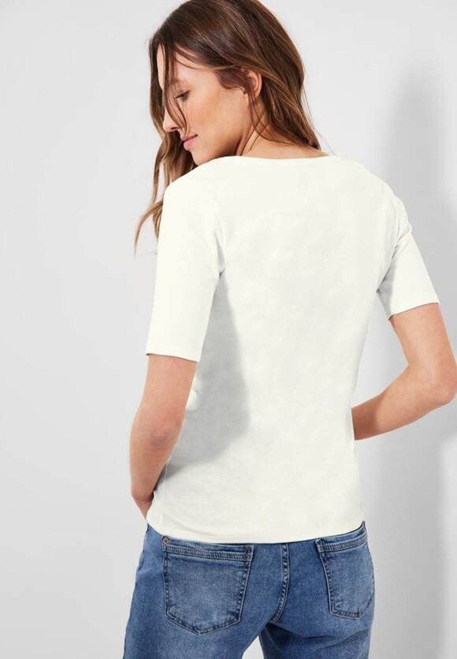 Dames Cecil | Cecil Korte Mouw Shirt Vanilla White 317515 13474