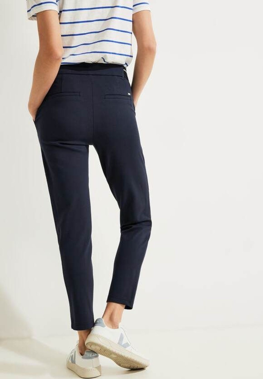 Dames Cecil | Cecil Jersey Broek Night Sky Blue 376689 14077