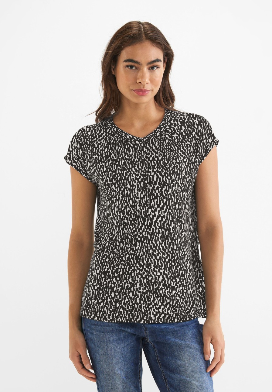 Dames Street One | Street One Animal Print Shirt Black 320108 20001