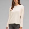 Dames Street One | Street One Feather Trui Lucid White 302413 14451