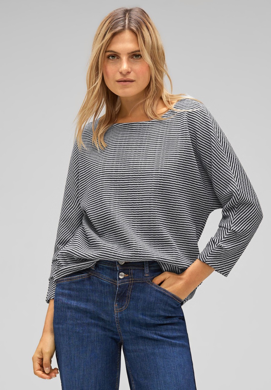 Dames Street One | Street One Sweatshirt Deep Blue 320425 21238