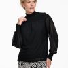 Dames Tramontana | Tramontana Mesh Blouse Black C24-10-401 9000