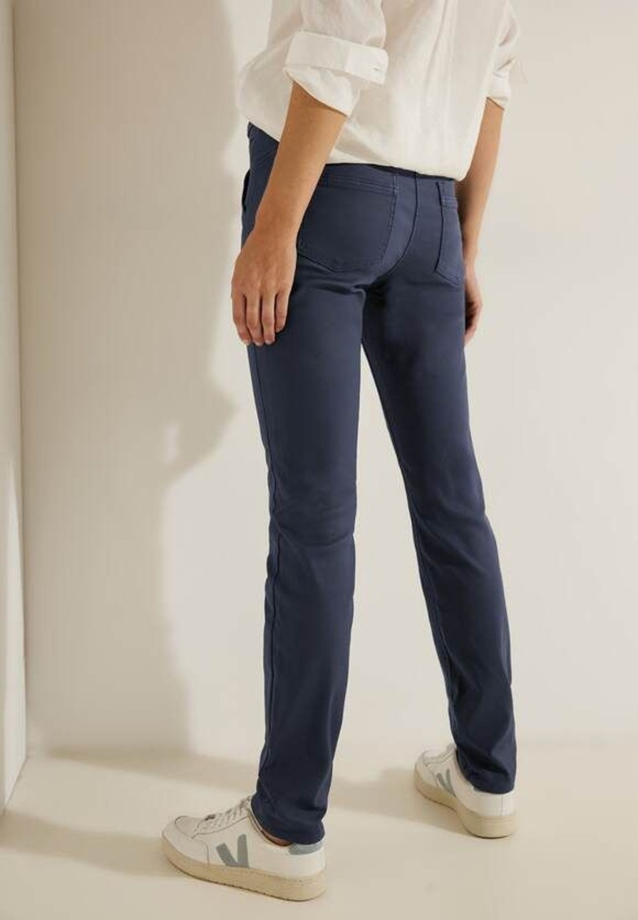 Dames Cecil | Cecil Coated Toronto Broek Night Blue 376831 14077