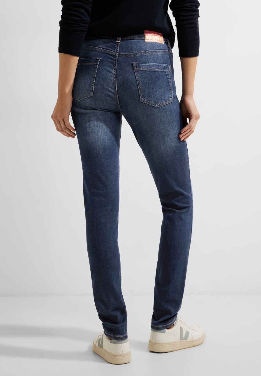 Dames Cecil | Cecil Slim Fit Jeans Vicky Mid Blue 376844 10235