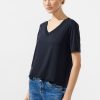 Dames Street One | Street One V-Hals Shirt Deep Blue 320349 11238