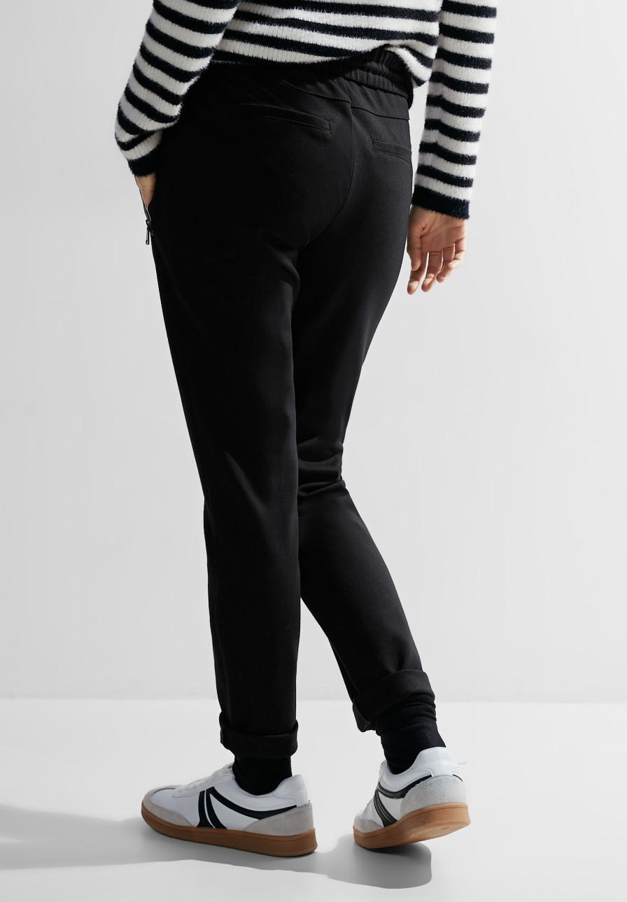 Dames Cecil | Cecil Jersey Broek Black 377112 10001