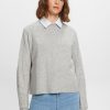 Dames Esprit | Esprit Kabeltrui Light Grey 103Cc1I309 044
