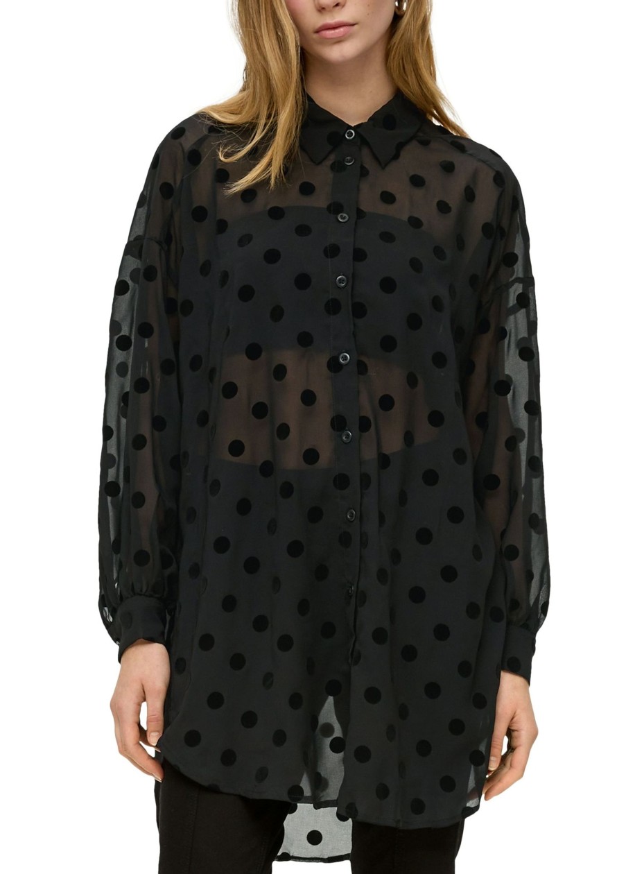 Dames S.Oliver | Qs By S. Oliver Lange Blouse Black 2138906 9999