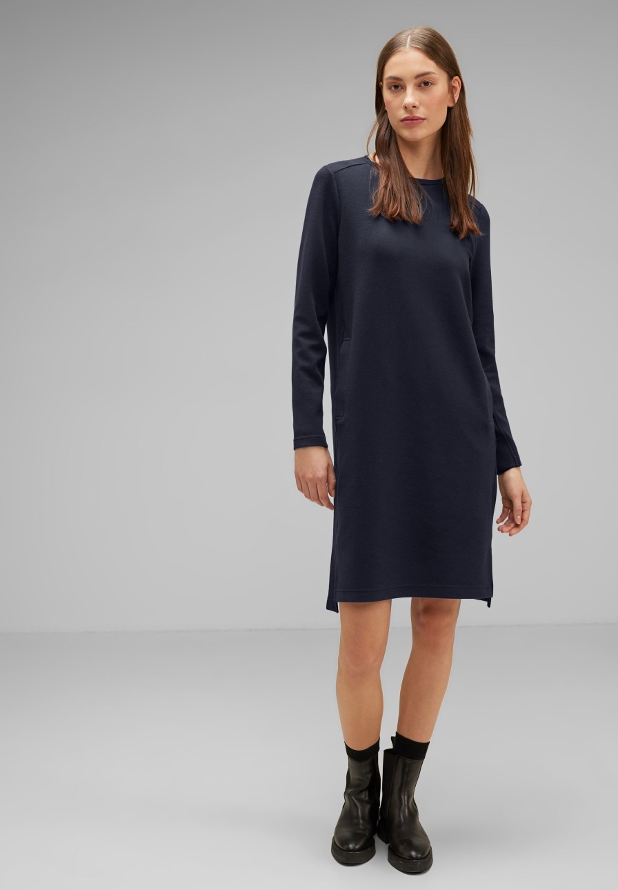 Dames Street One | Street One Sweatdress Deep Blue 143753 11238