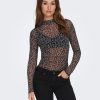 Dames Jacqueline de Yong | Jdy Mesh Top Black Leopard 15272694