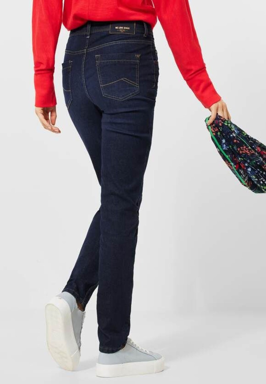 Dames Cecil | Cecil Denim Toronto Dark Blue Wash 375278 10315