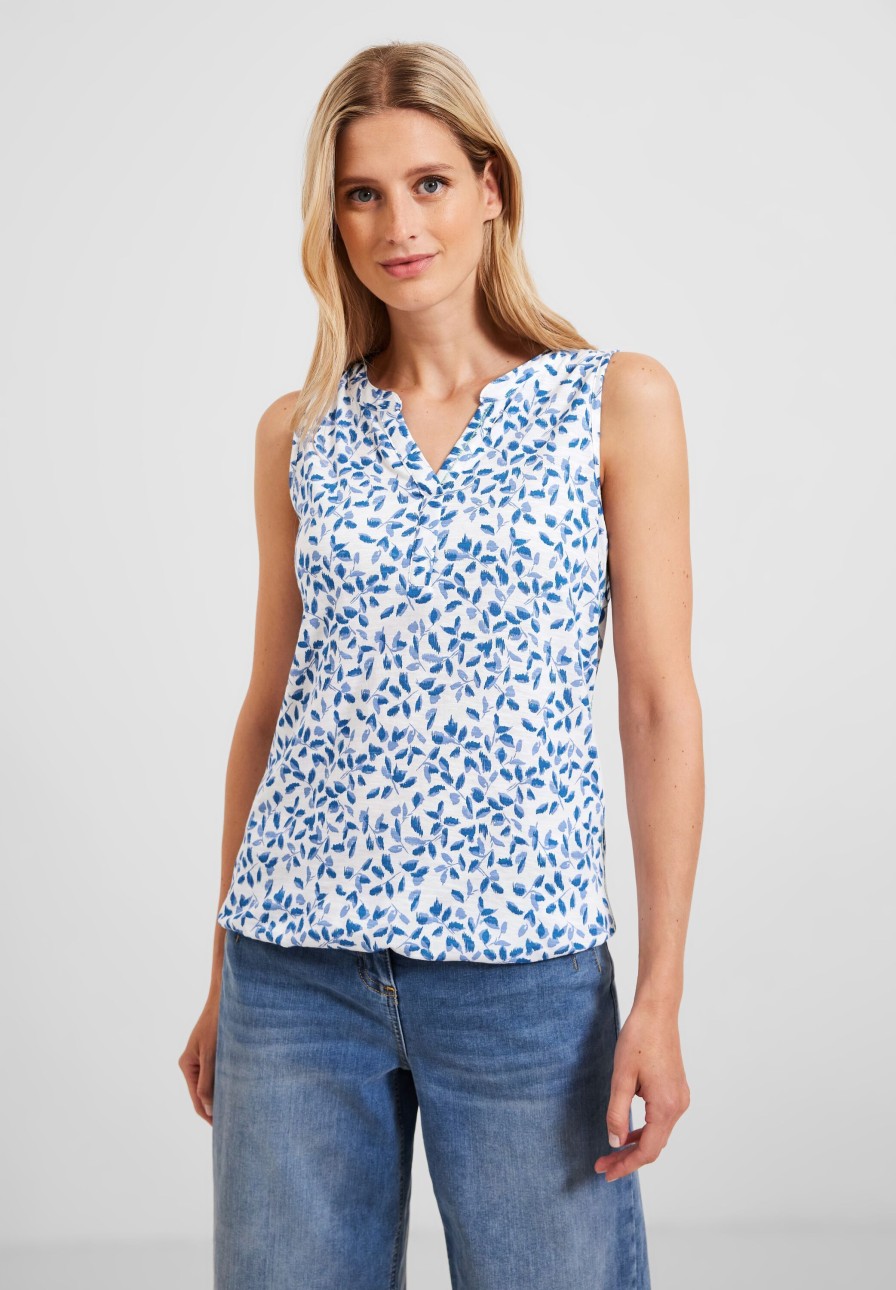 Dames Cecil | Cecil Print Top Vanilla White 319561 33474