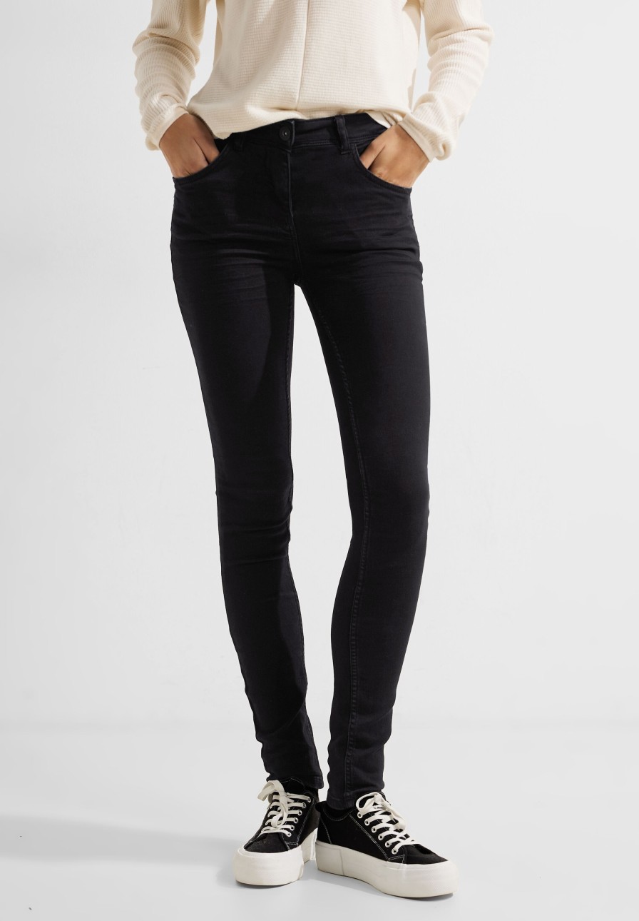 Dames Cecil | Cecil Skinny Jeans Vicky Blue Black 376935 13379