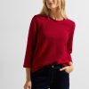 Dames Cecil | Cecil Structuur Shirt Casual Red 320469 14935