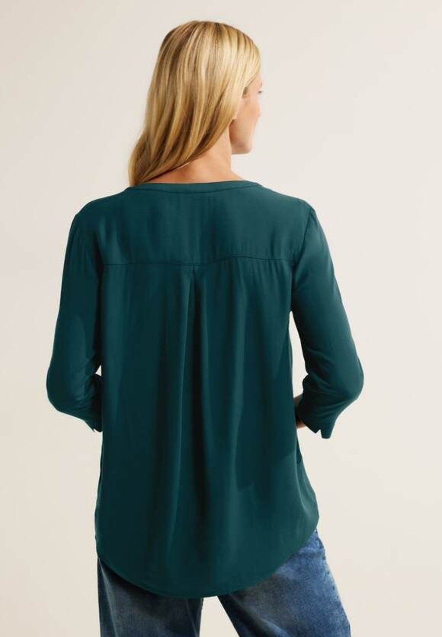 Dames Cecil | Cecil Uni Blouse Deep Lake Green 344153 14926