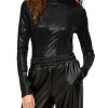 Dames S.Oliver | Qs By S. Oliver Shine Shirt Black 2138328