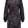 Dames Tramontana | Tramontana Velours Print Jurk Black C08-10-501