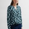 Dames Cecil | Cecil Print Blouse Strong Petrol Blue 344376 25319