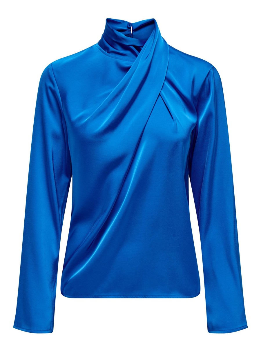 Dames Jacqueline de Yong | Jdy Satijn Look Blouse Directoire Blue 15311619