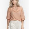 Dames Tramontana | Tramontana Broderie Blouse Salmon C11-07-301 3400