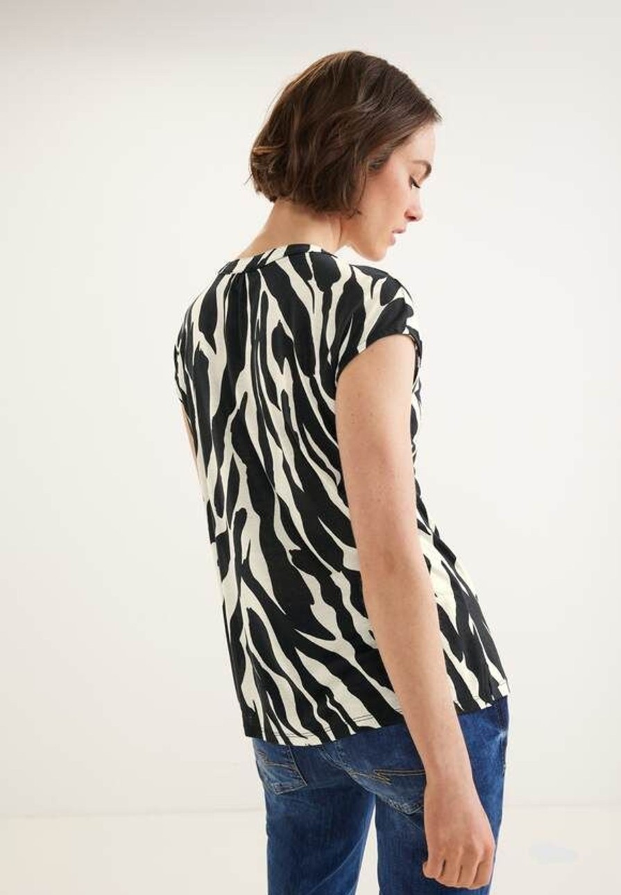 Dames Street One | Street One Zebraprint Shirt Zwart 320062 20001