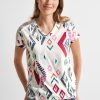 Dames Cecil | Cecil Print Shirt Met Kant Vanilla 320261 33474