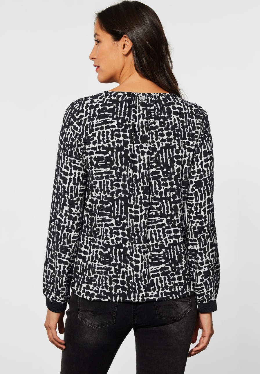 Dames Street One | Street One Print Blouse Zwart 343604 20001