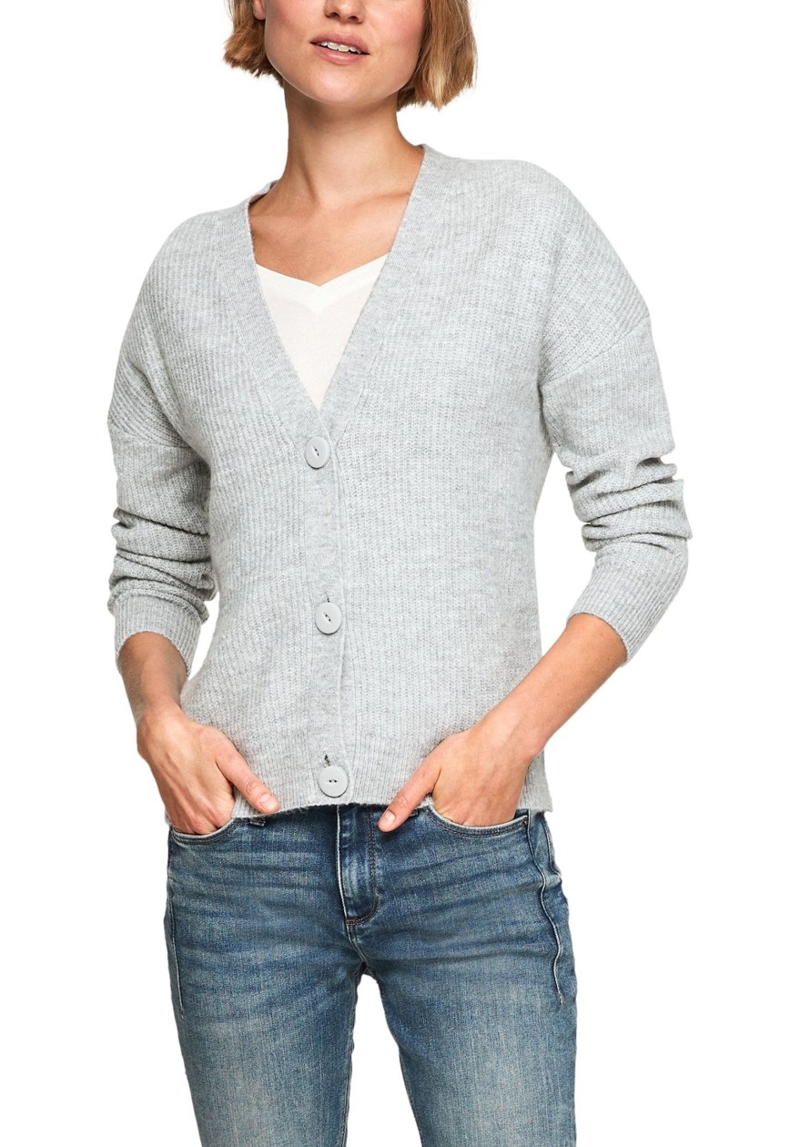 Dames S.Oliver | Qs Vest Met Knopen Lighr Grey 2102143 9400